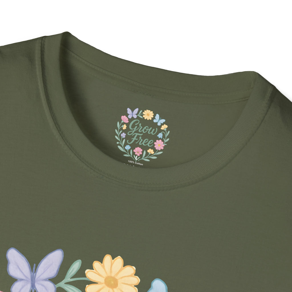 Grow Free Floral Wreath T-Shirt