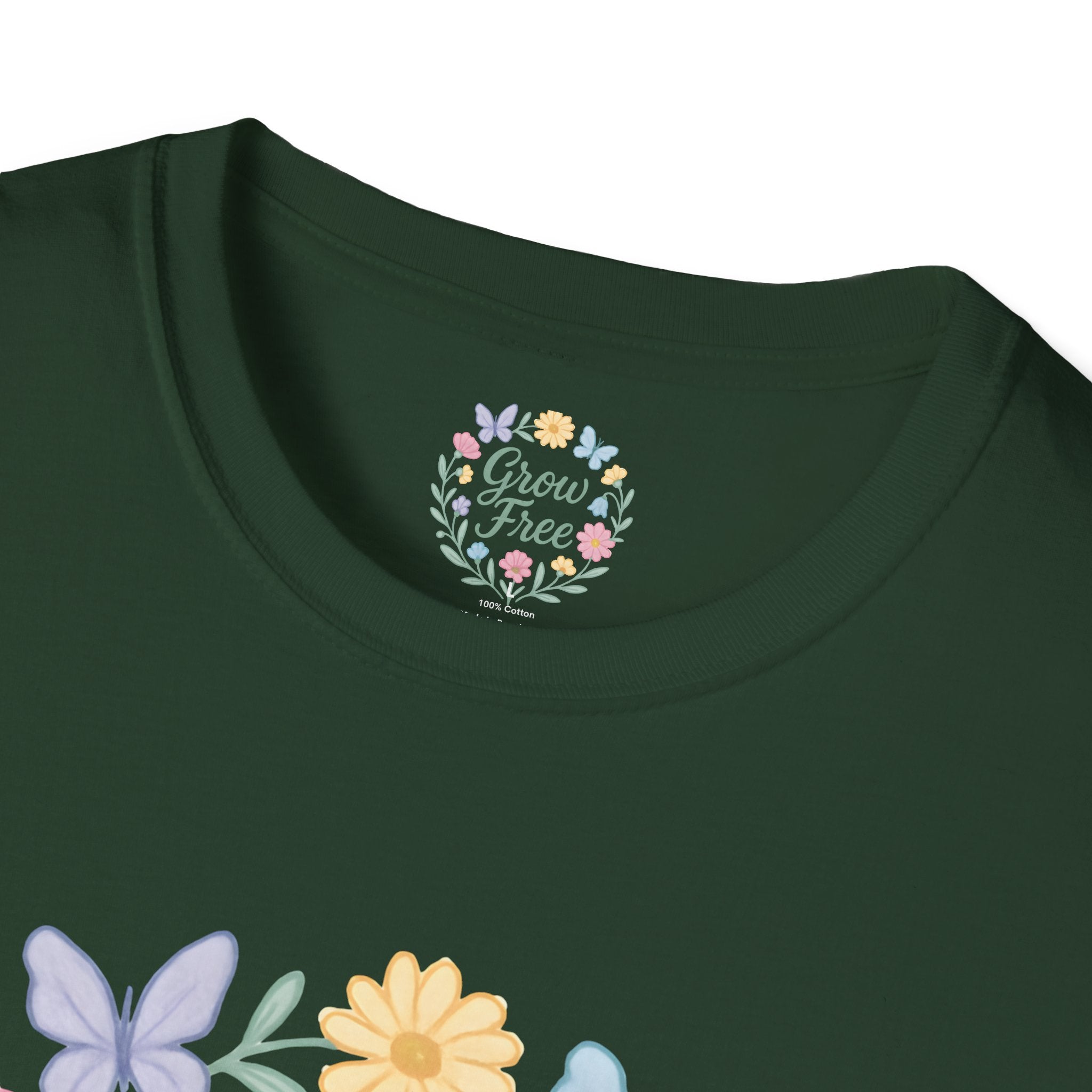 Grow Free Floral Wreath T-Shirt
