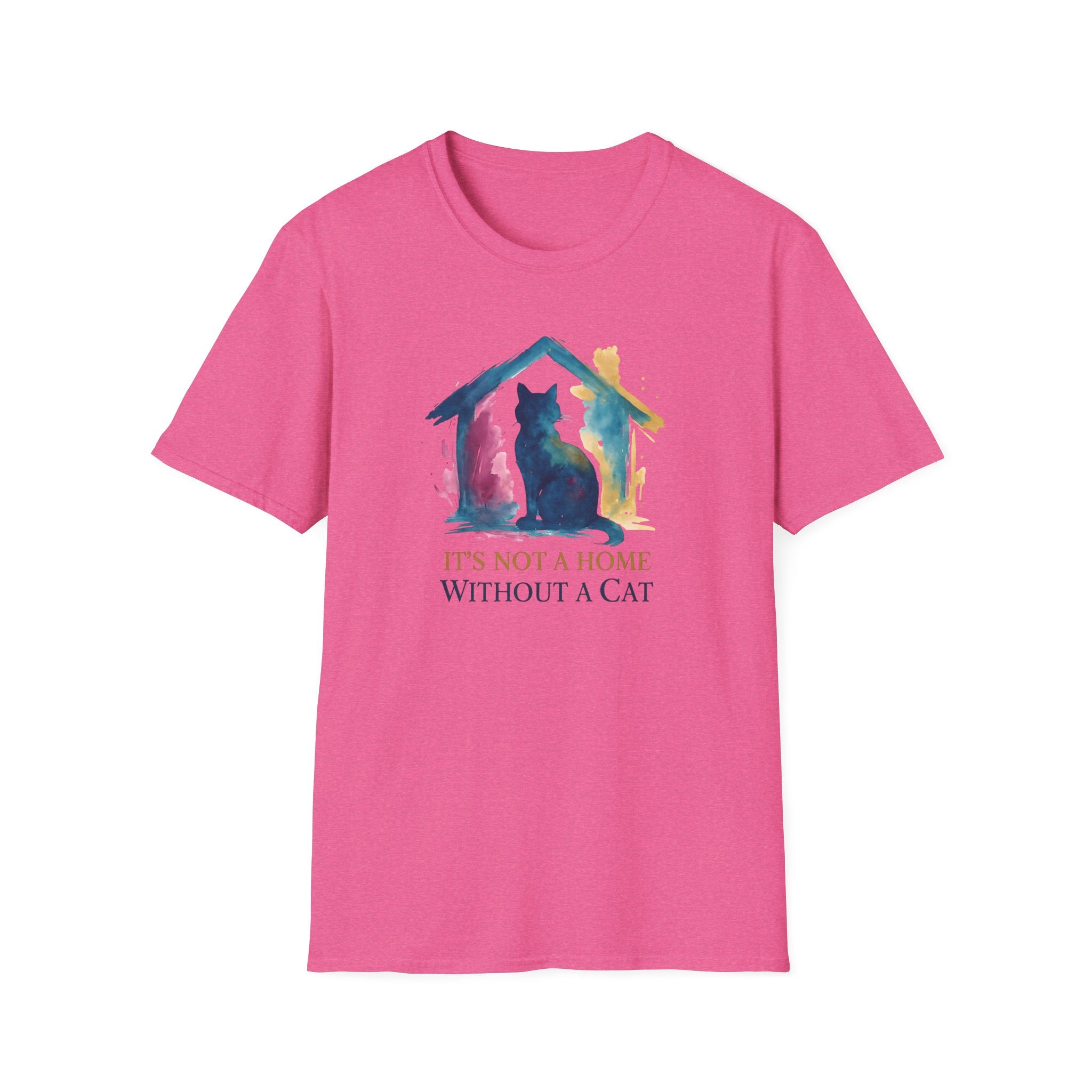 Watercolor Cat Inside House T-Shirt