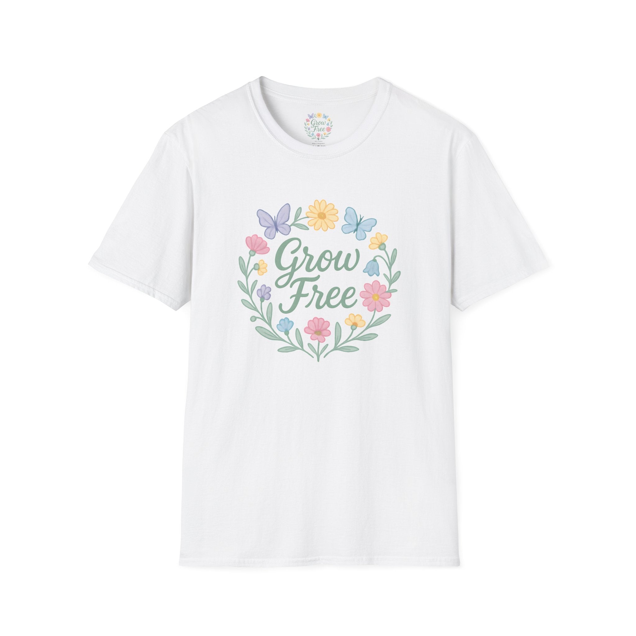 Grow Free Floral Wreath T-Shirt